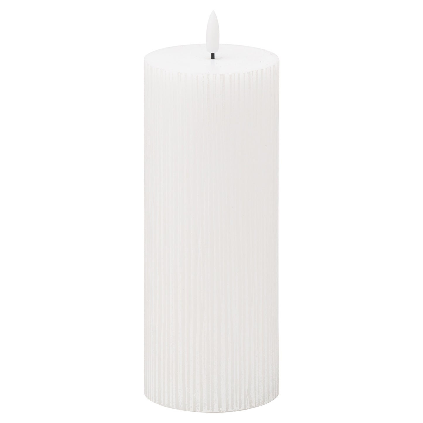 Luxe Collection Natural Glow 3x8 Textured Ribbed LED Candle image 0