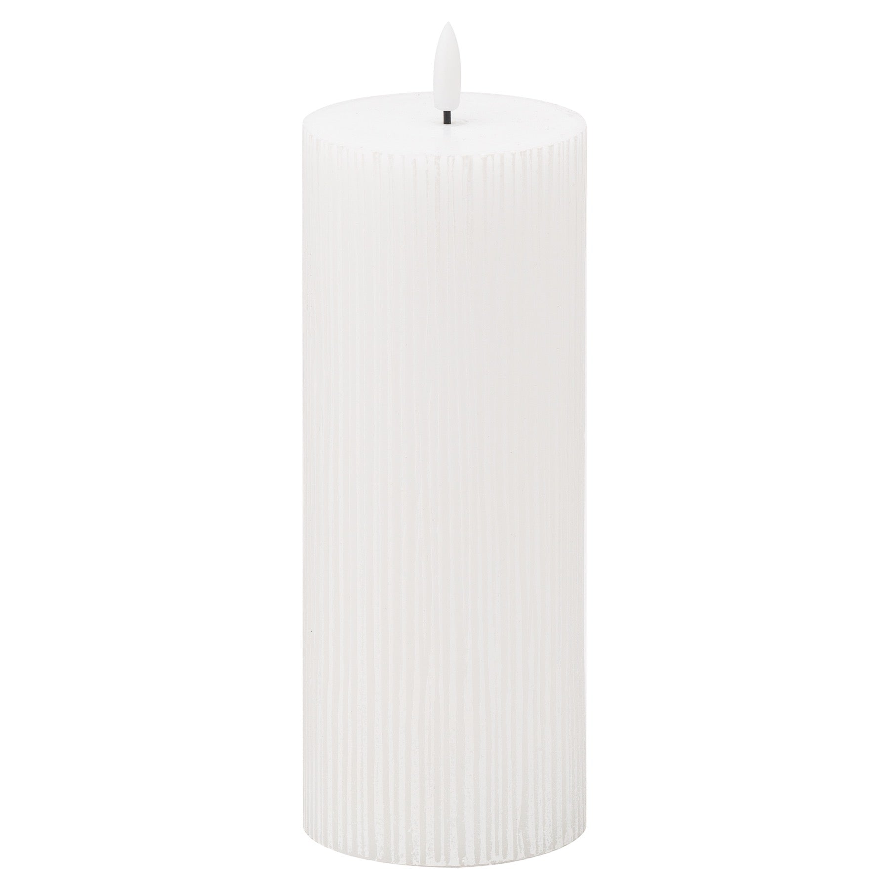 Luxe Collection Natural Glow 3x8 Textured Ribbed LED Candle image 0