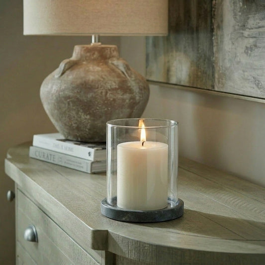 Amalfi Grey Hurricane Lantern