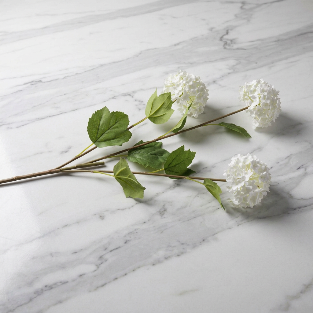 White Viburnum Opulus Artificial Flower Stem
