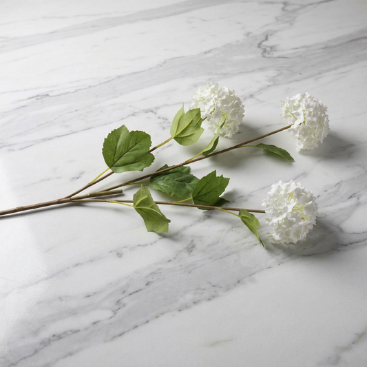 White Viburnum Opulus Artificial Flower Stem