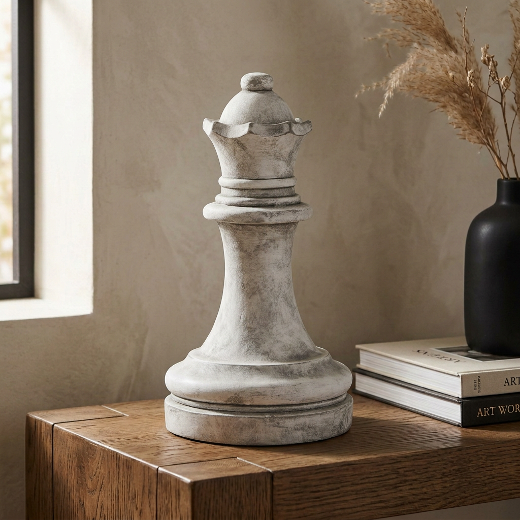 Athena Stone Queen Chess Piece Ornament 29cm