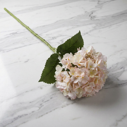 Autumn White Hydrangea - Blush Pink Artificial Stem