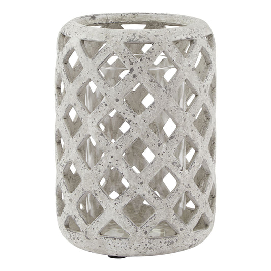 Grey Stone Effect Hurricane Lantern image 0