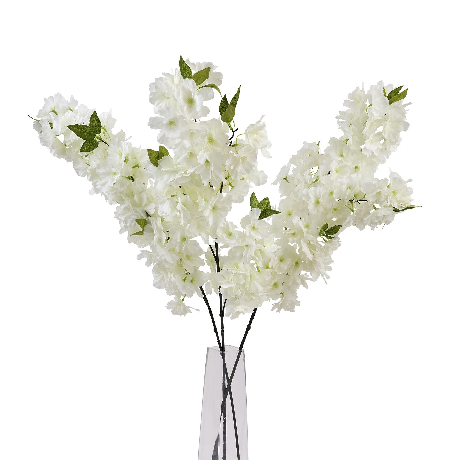 Large White Full Cherry Blossom Stem image 4