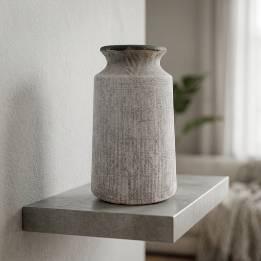 Bloomville Urn Grey Rustic Stone Floral Vase
