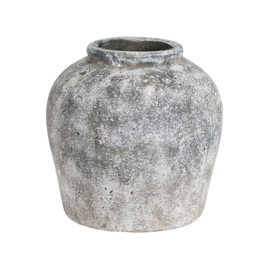 Aged Stone Ceramic Vase Grey Rustic Style image 0