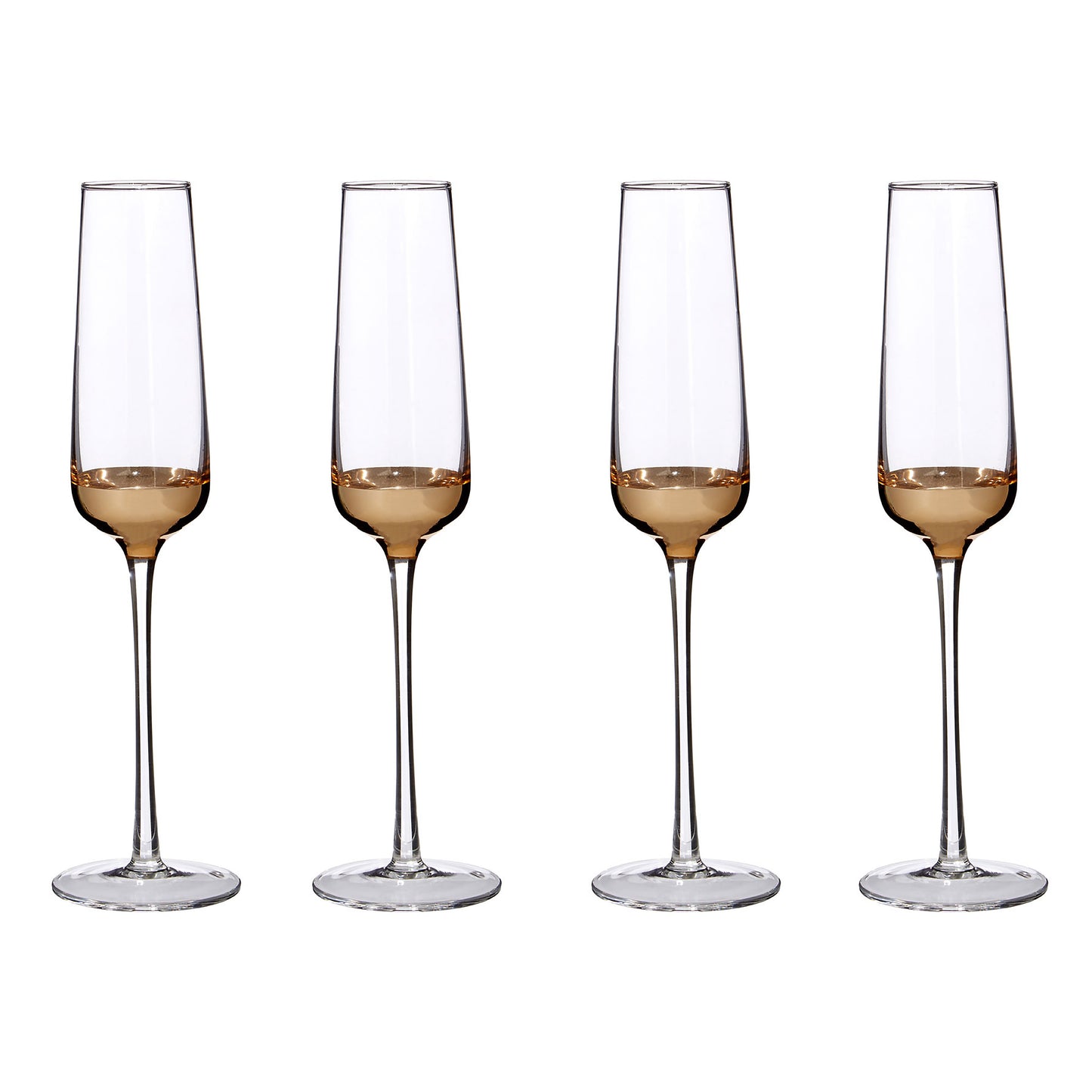 Horizon Set Of Four Gold Dipped Champagne Glasses image 0