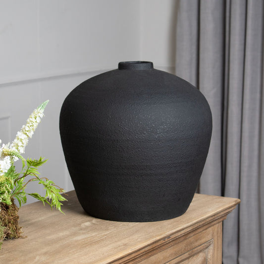 Matt Black Astral Large Ceramic Vase image 0