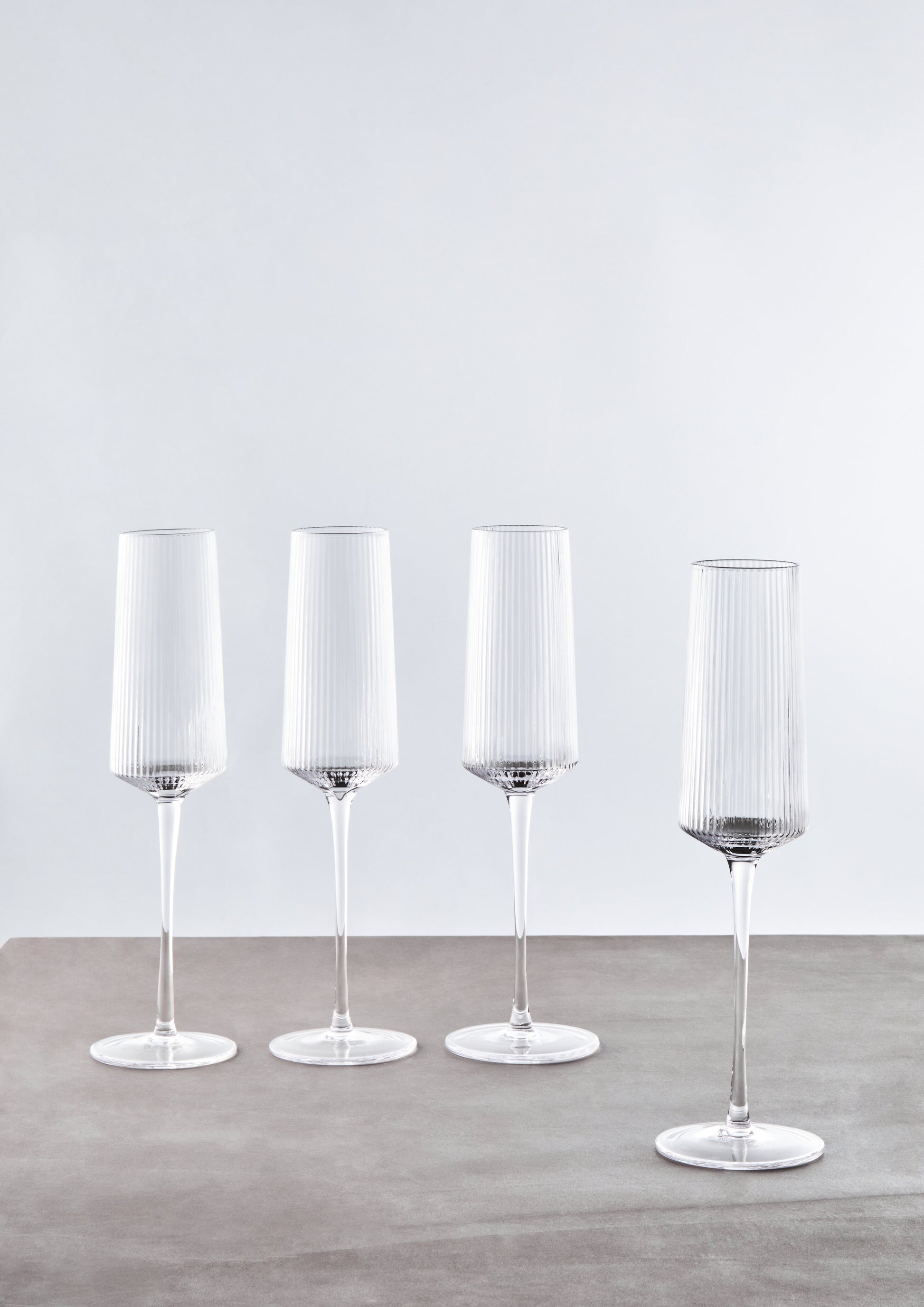 Eldon Set of Four Ribbed Champagne Glasses image 1