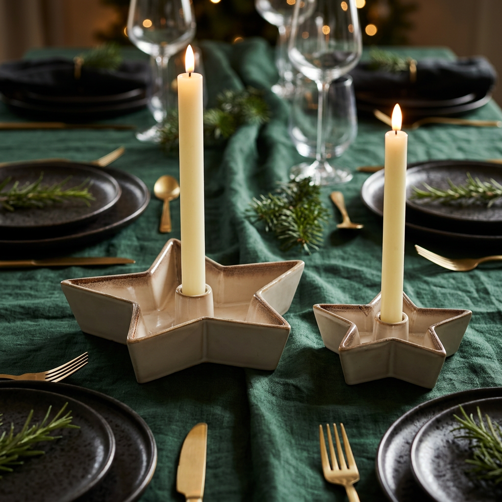Large Solace Star Taper Candle Holder 25cm