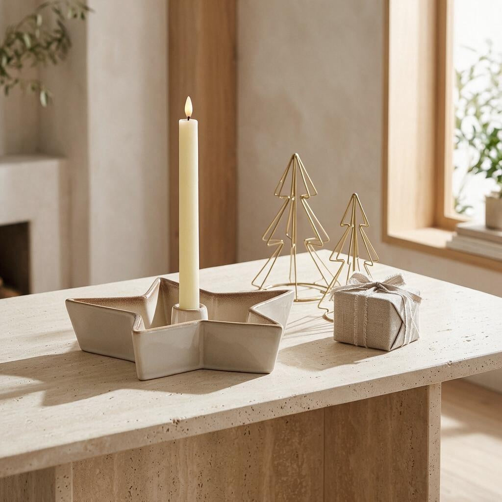 Large Solace Star Taper Candle Holder 25cm