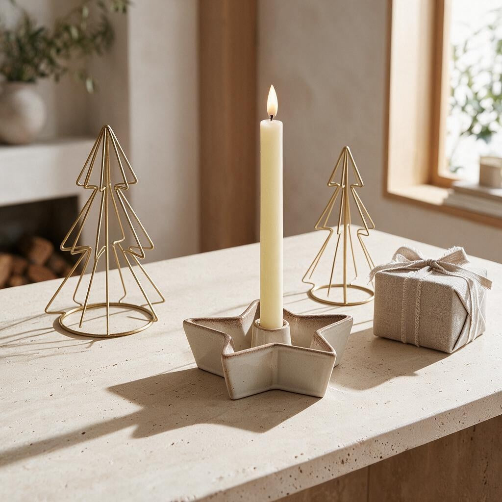 Small Solace Star Taper Candle Holder 19cm