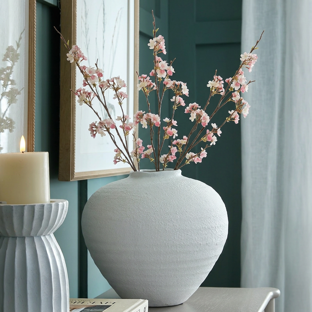 Regola Large Matt White Ceramic Vase