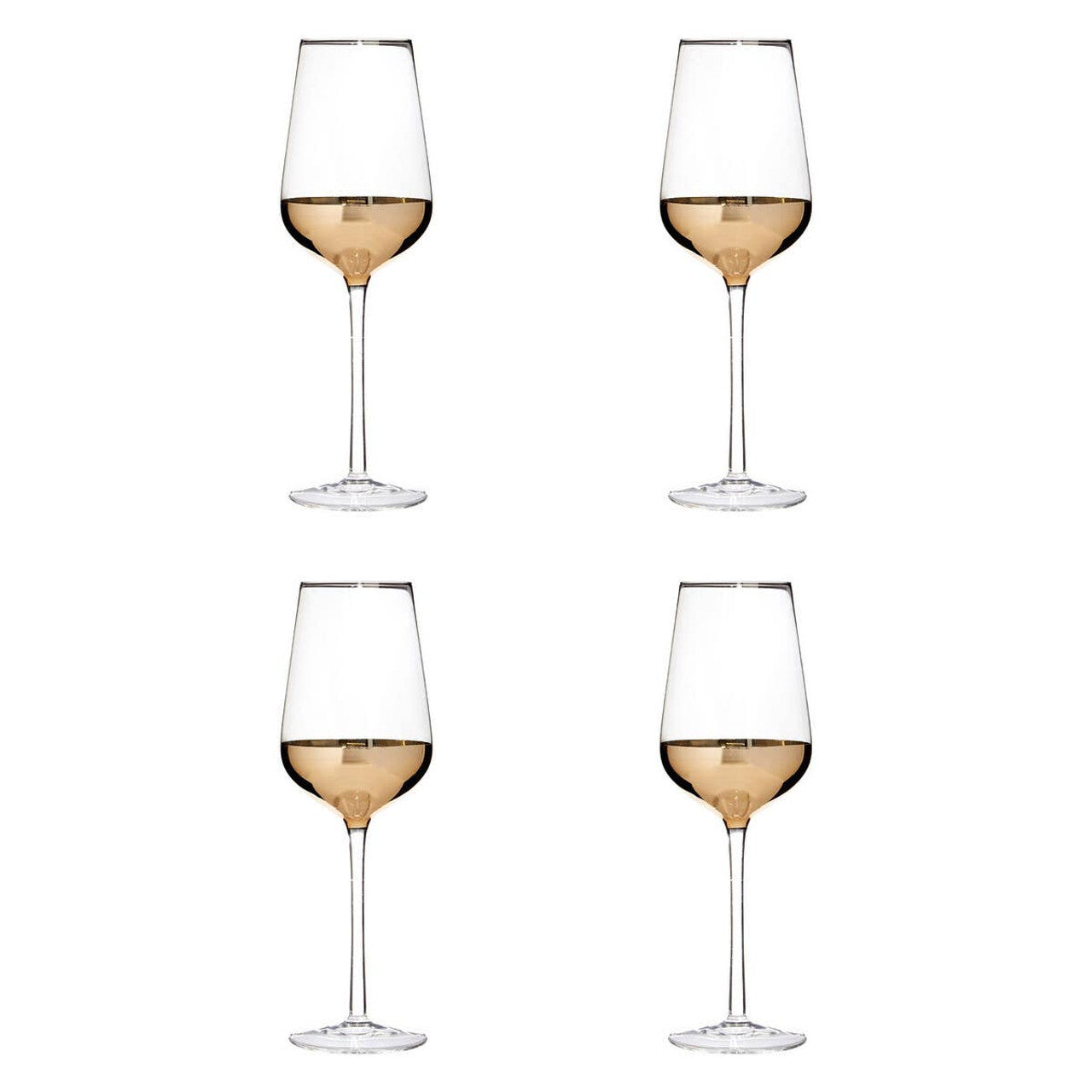 Horizon Set Of Four Gold Dipped Wine Glasses image 1