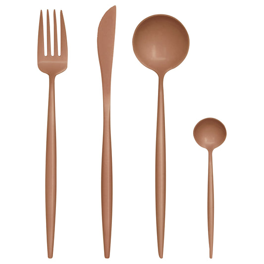 Avie 16 Pc Matte Pink Finish Cutlery Set image 0