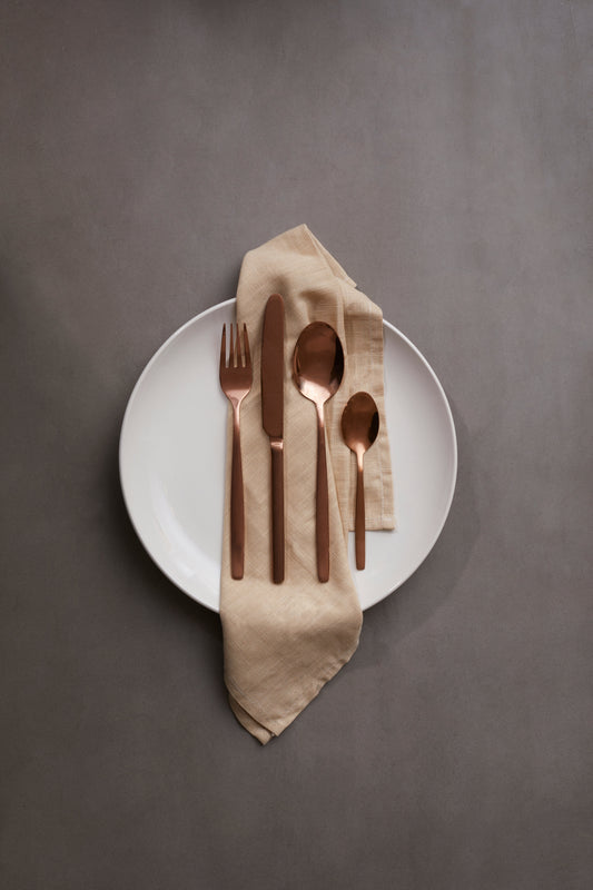 Avie 16 Pc Rose Gold Finish Cutlery Set image 1