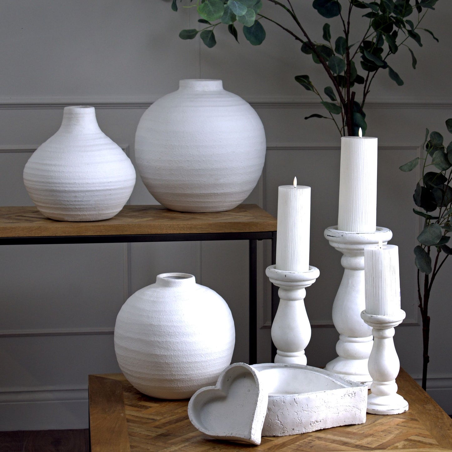 Tiber Matt White Ceramic Vase image 2