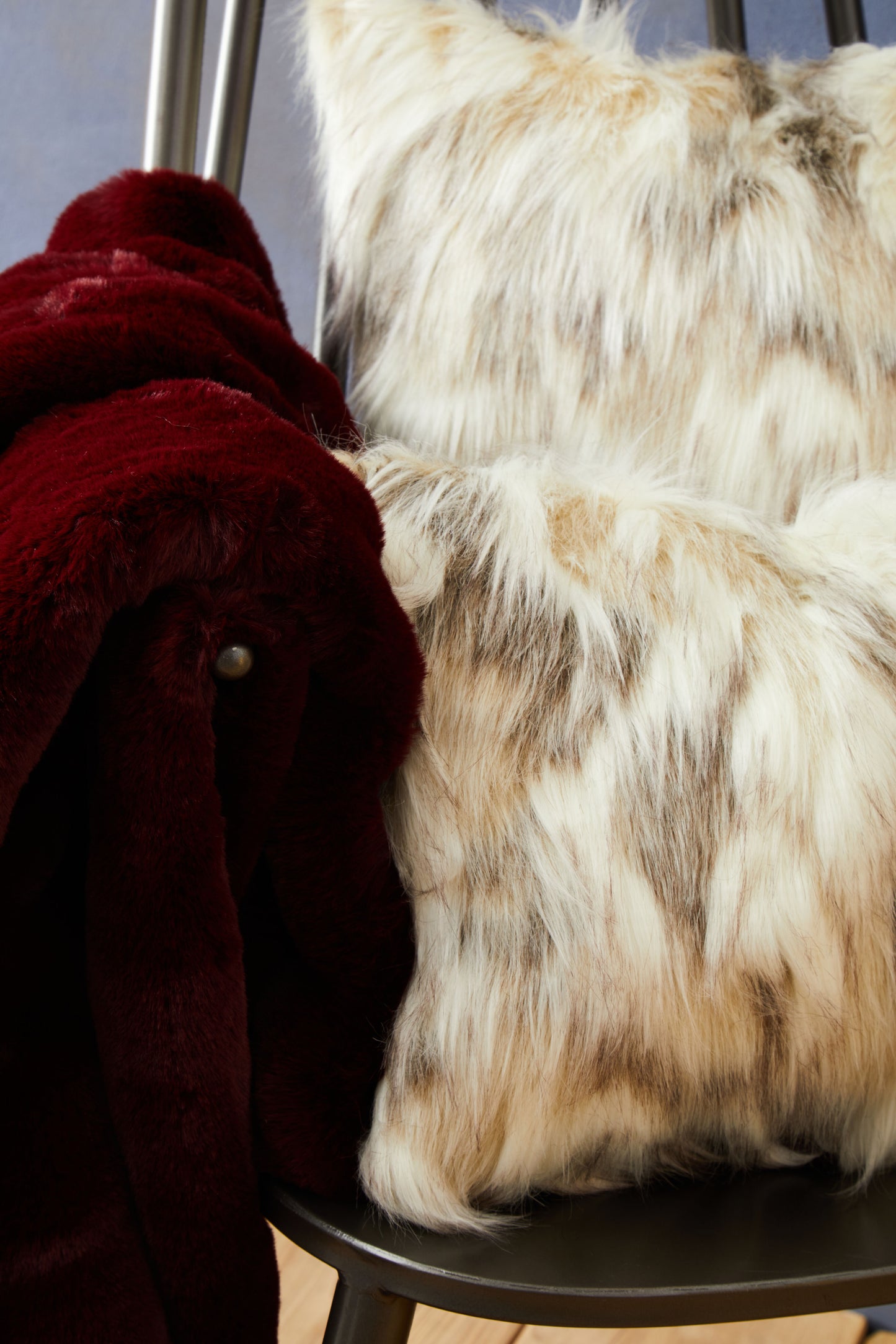 Bosie Lamina Natural Faux Fur Square Cushion image 7