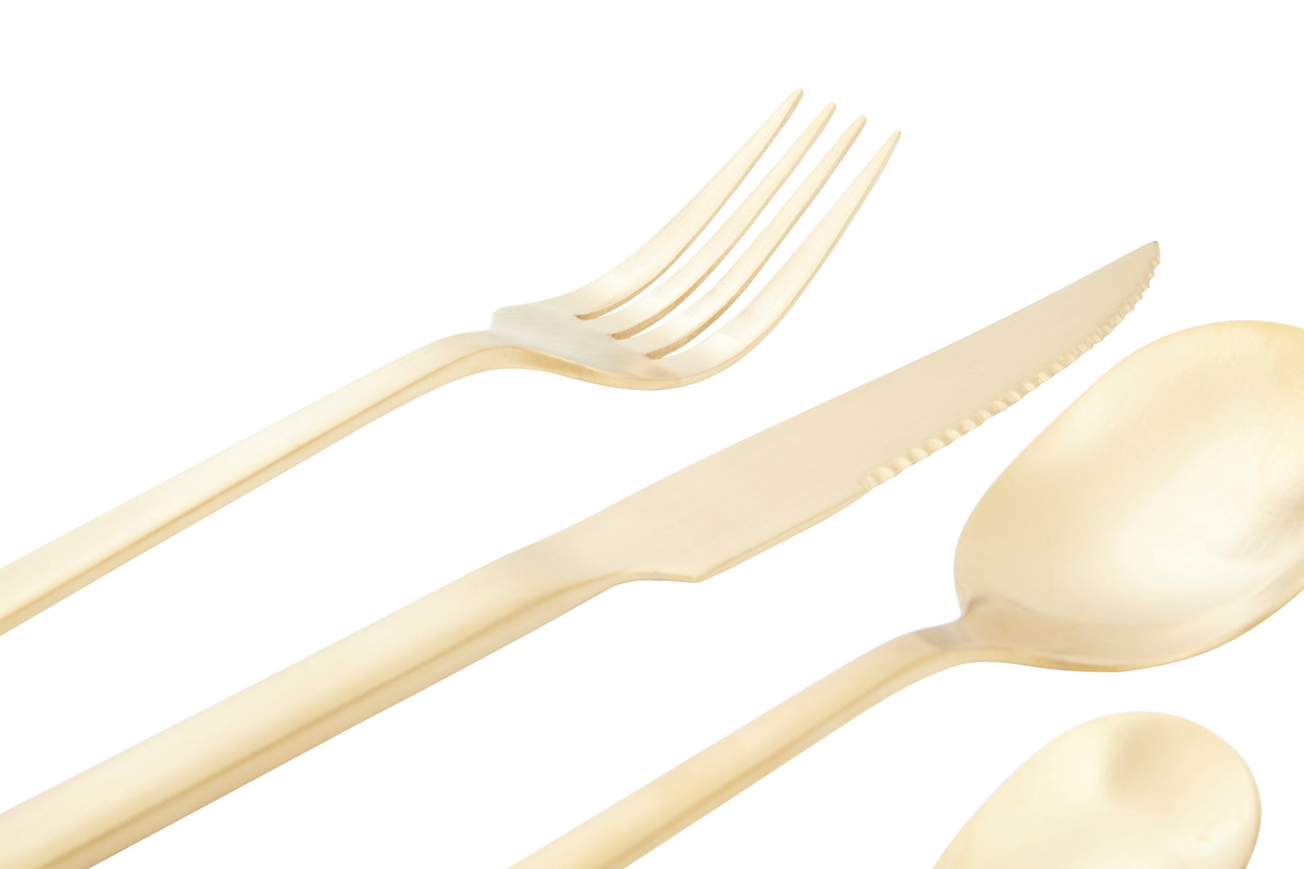 Avie 16Pc Matte Gold Finish Cutlery Set image 2