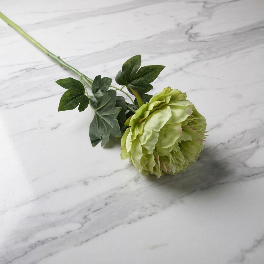 Artificial Green Peony Flower Stem