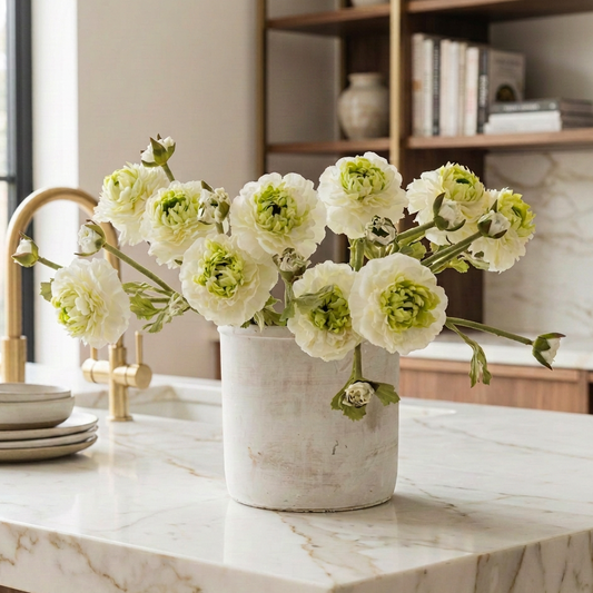 Artificial Green Ranunculus Spray