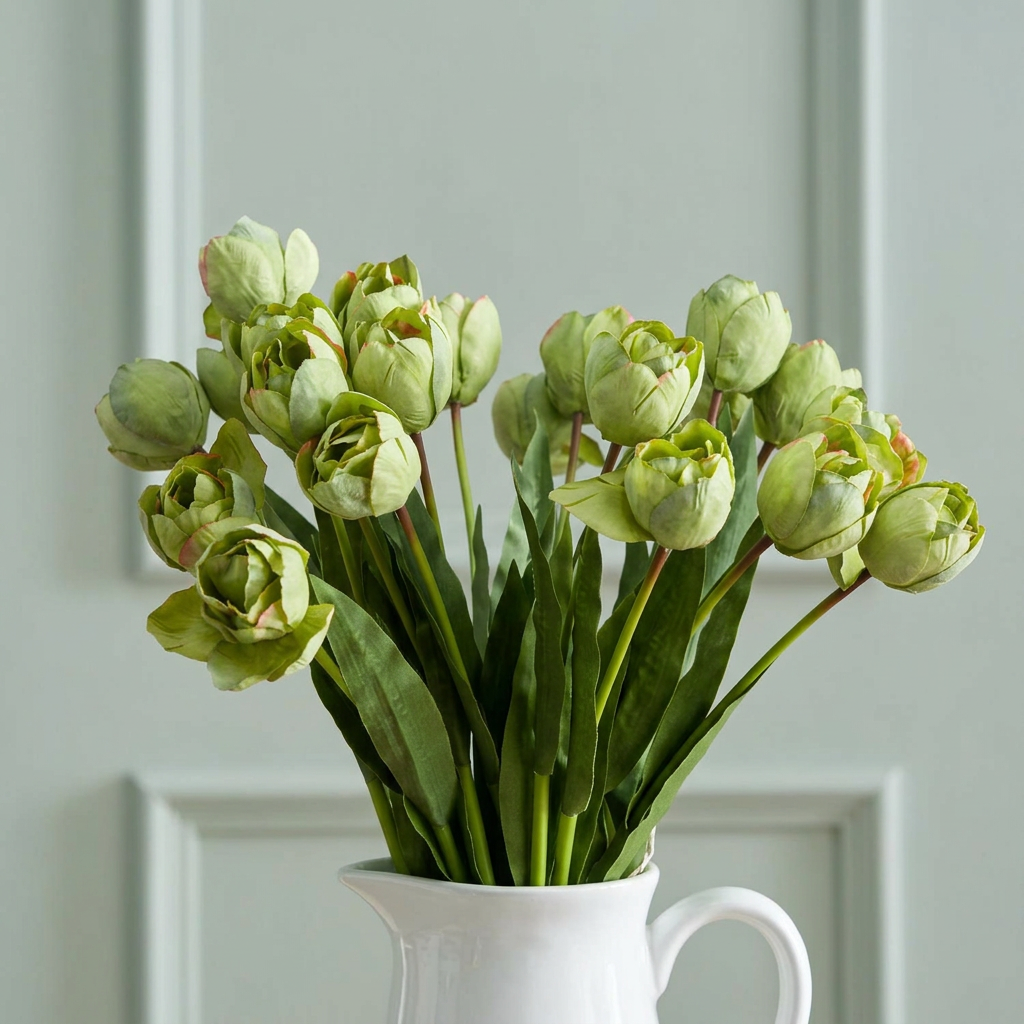 Green Single Stem Artificial Tulip