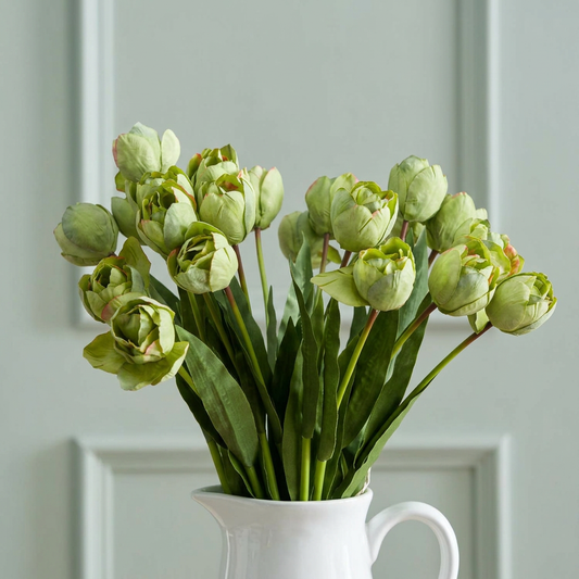 OFFER! Bundle of 20 Stems Green Artificial Tulips