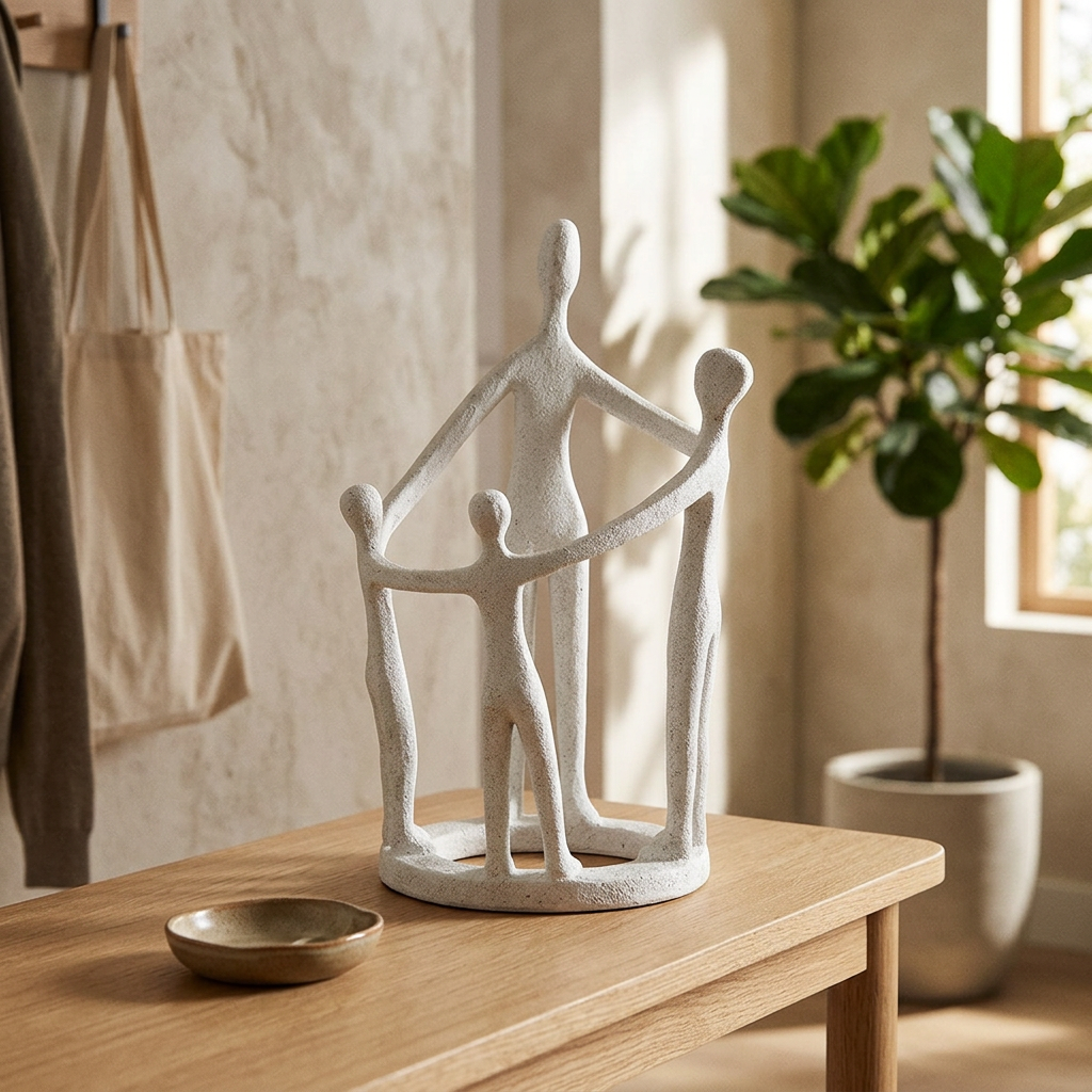 Kin Large Family White Resin Ornament 31cm