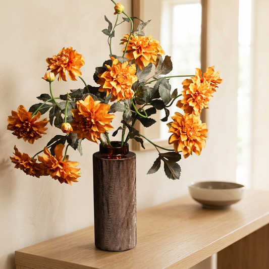 Orange Artificial Dahlia Floral Spray