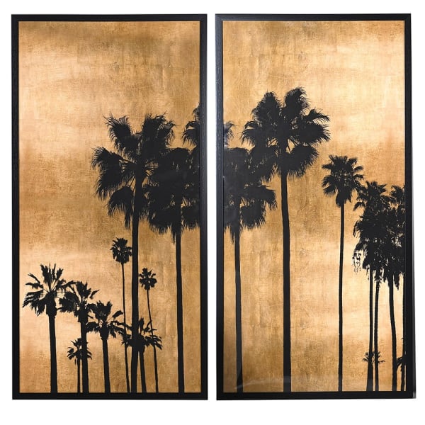 Set of 2 Tall Palm Tree Framed Pictures