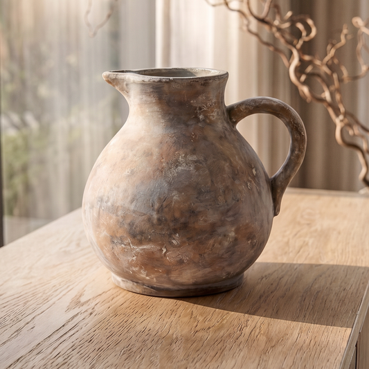 Siena Brown Rustic Decorative Jug 23cm