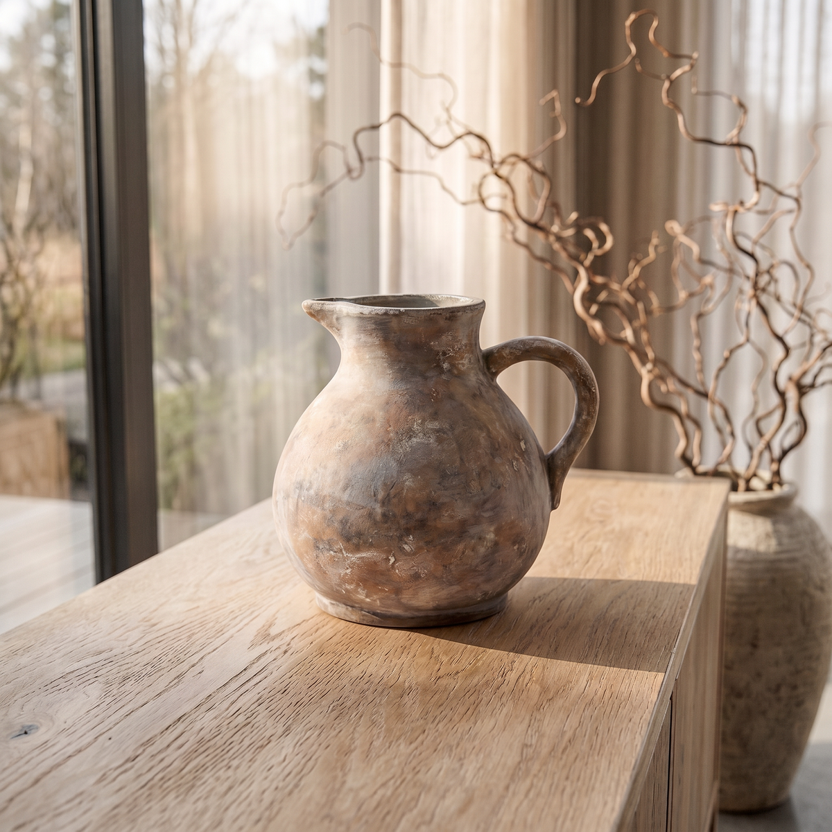 Siena Brown Rustic Decorative Jug 23cm