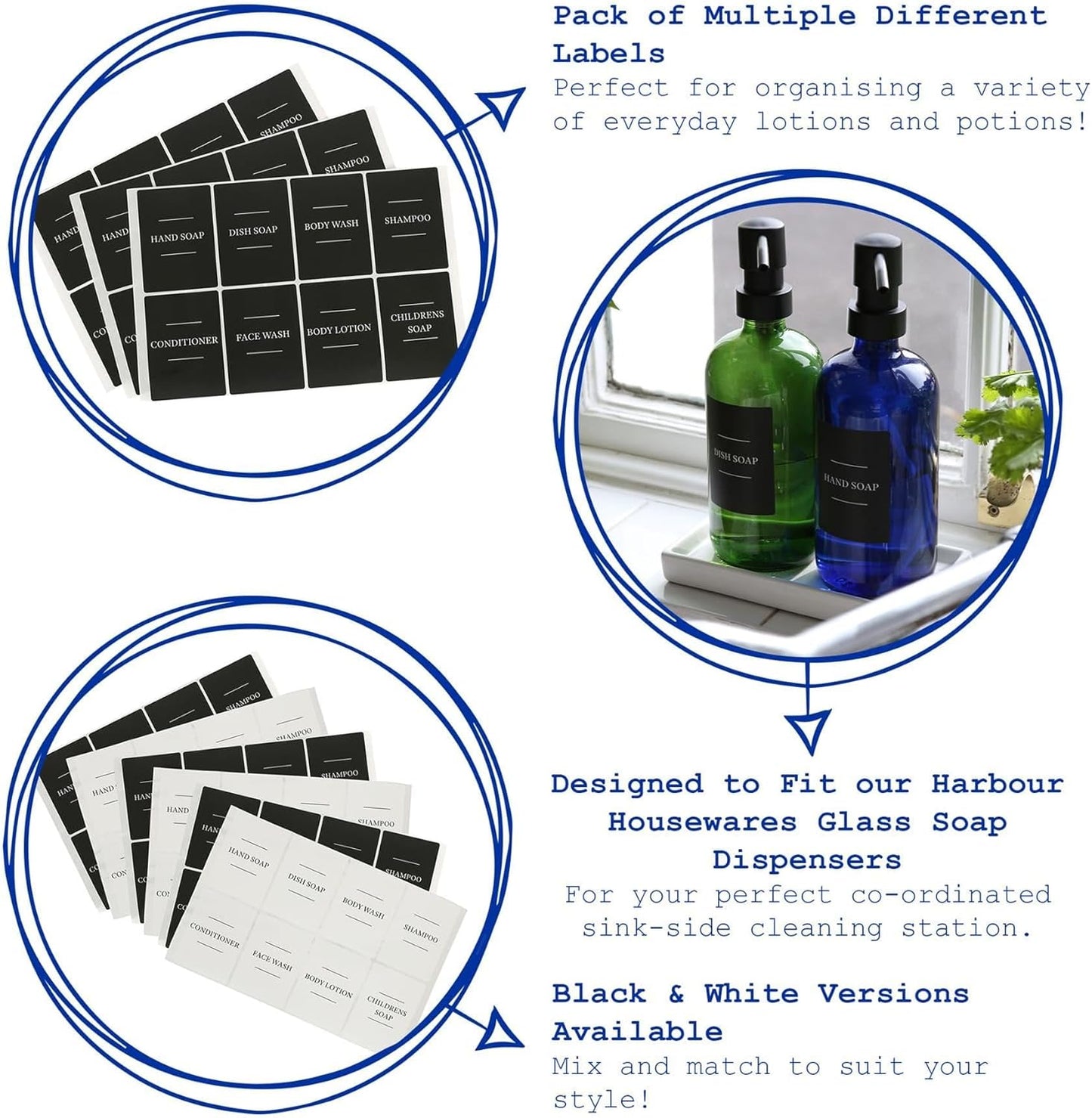 8pc Soap Dispenser Labels Set