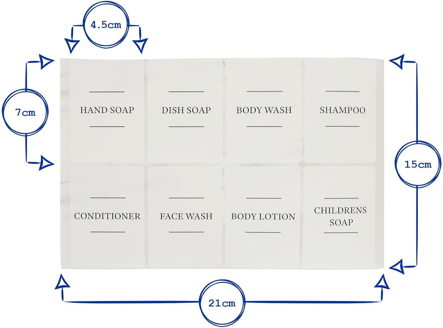 8pc Soap Dispenser Labels Set