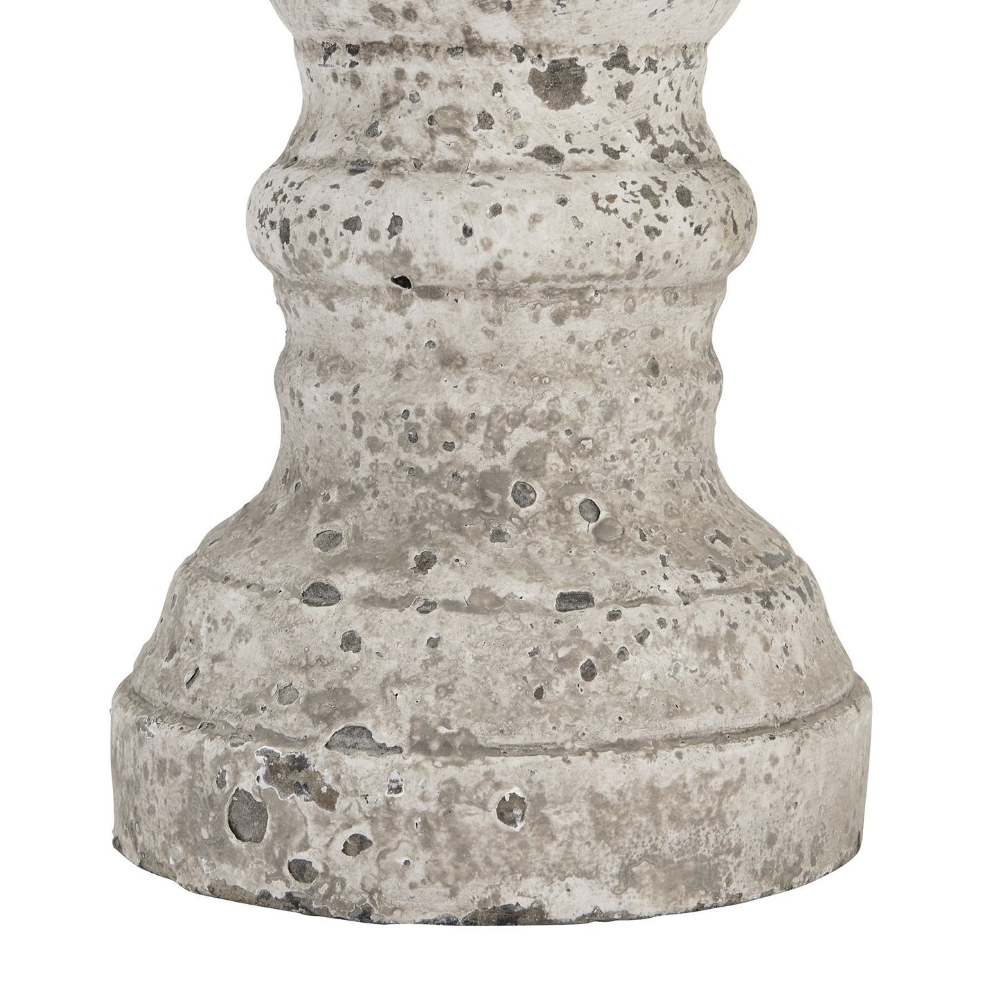 stone-effect heavy candle holder with textured surface on a white background