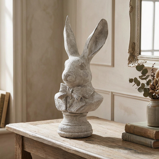 Stone Effect Tuxedo Hare Ceramic Large Ornament 38cm