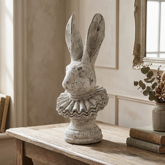 Stone Effect Ruffle Hare Ceramic Ornament 37cm