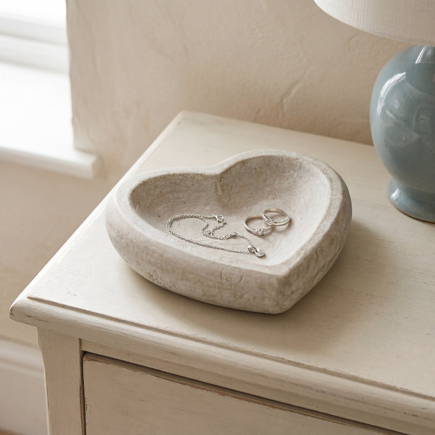 Stone Heart Trinket Dish Ornament