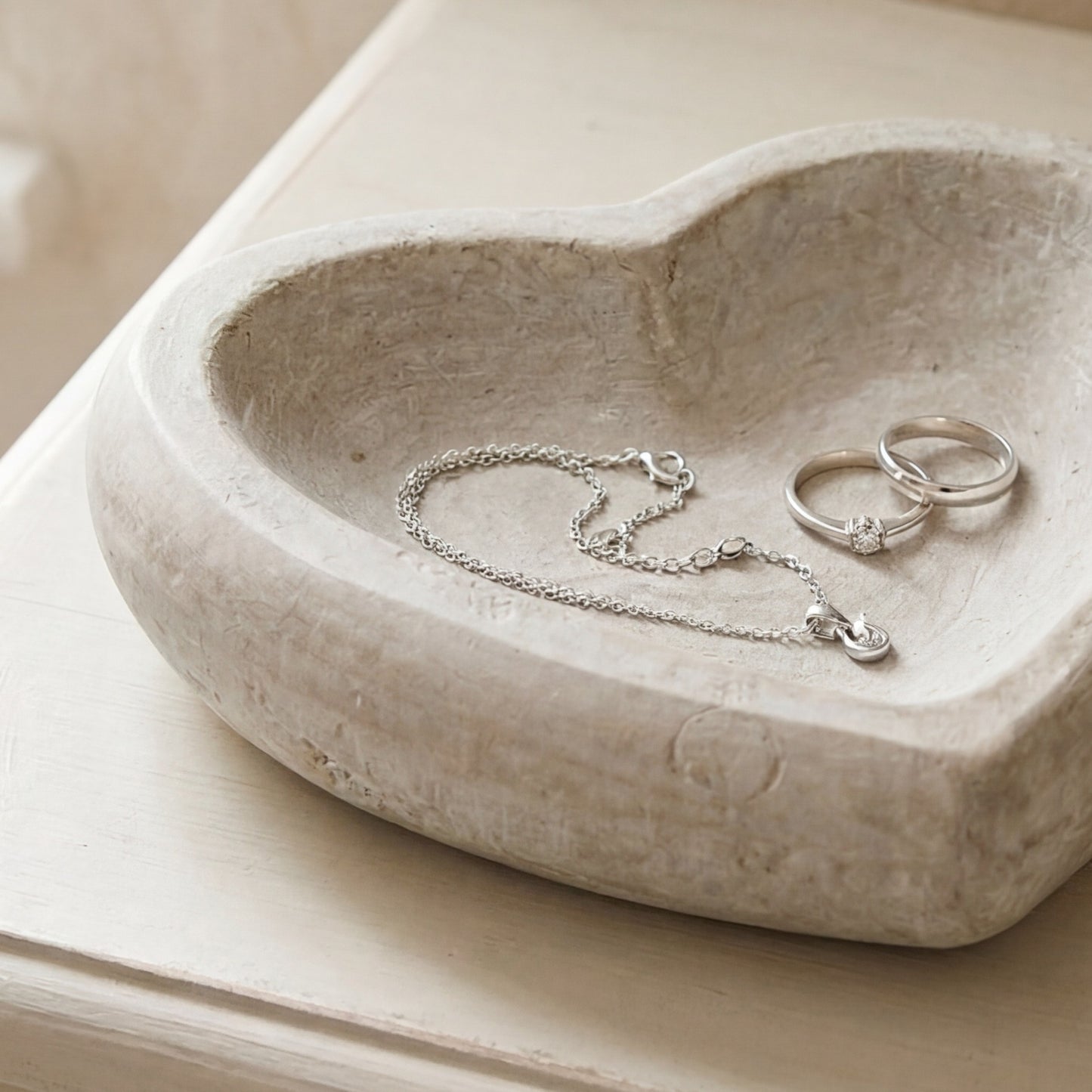 Stone Heart Trinket Dish Ornament